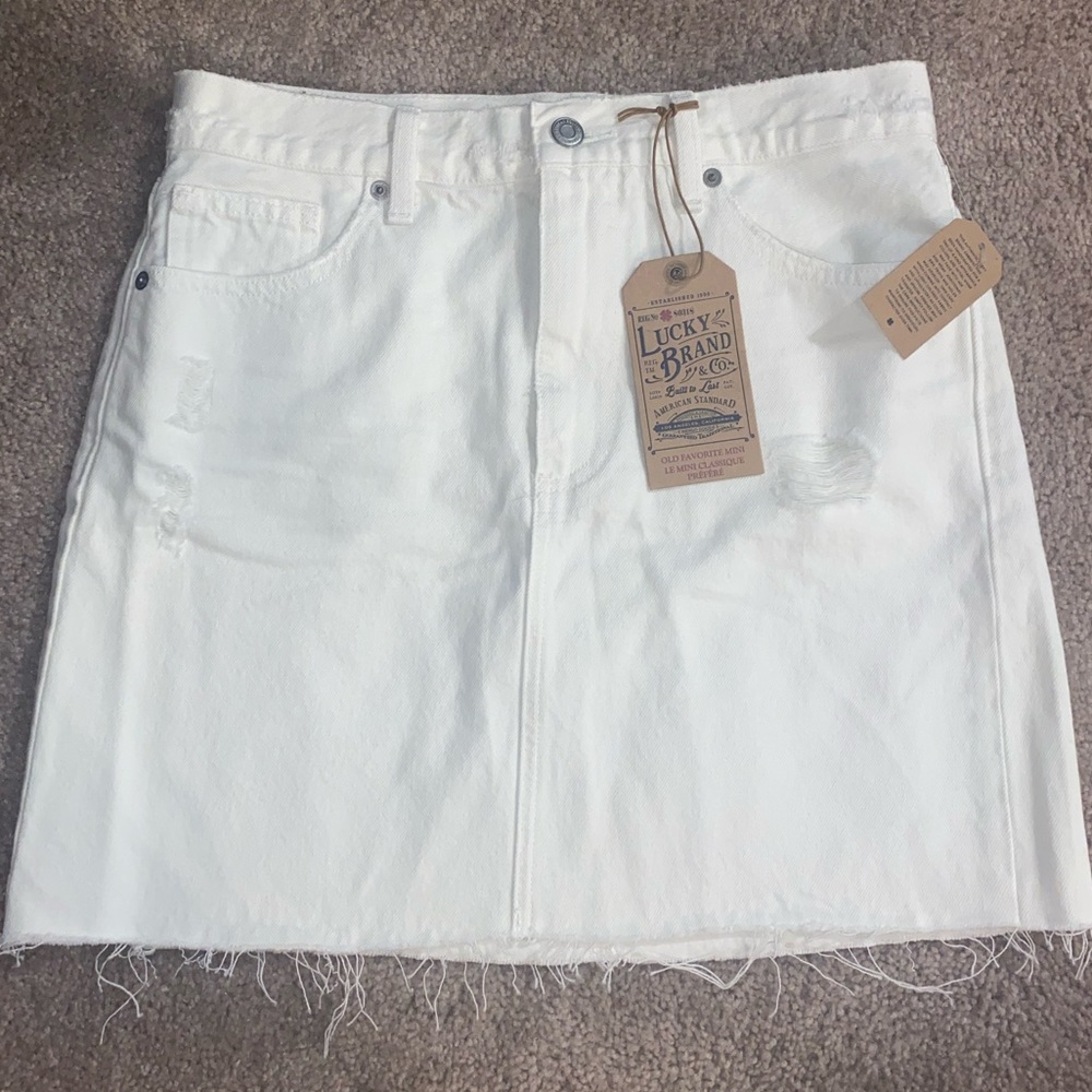 Lucky Brand - Old Favorite Mini White Denim Skirt